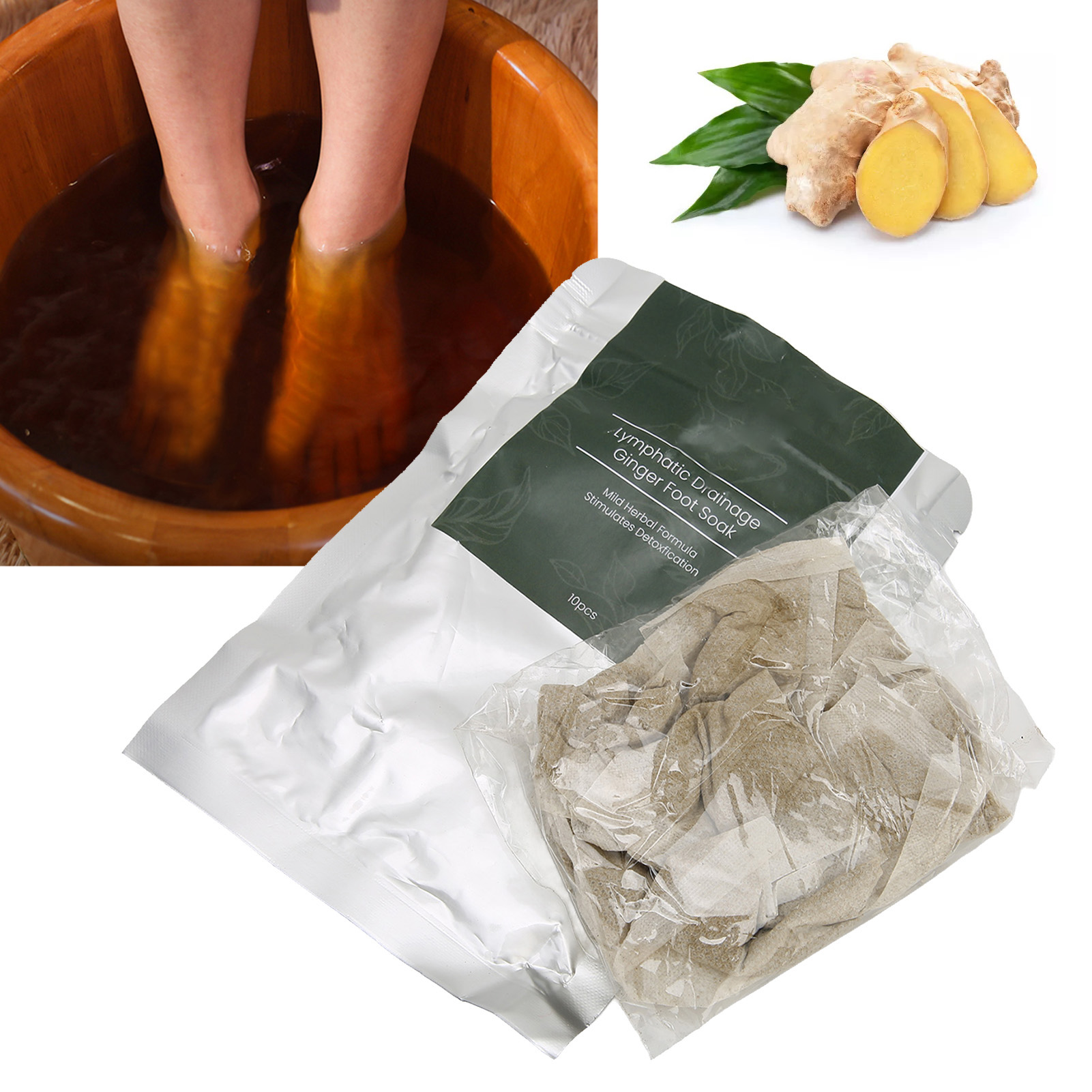 20Pcs Ginger Foot Soak Bag Pack Foot Bath Powder Care For Men And Women