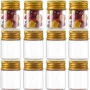 20Pcs Glass Clear Test Tubes 15ml Sample Vials Tiny Glass Bead Bottles with Gold Aluminium Screw Cap Mini Glass Bottles Glass Jars for Essential Oil Liquid Powder Message Jewelry DIY Crafts diy