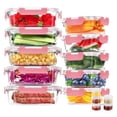 thumbnail image 1 of 30 Pcs Glass Food Storage Containers with Lids, Glass Airtight Meal Prep Container Set for Lunch, Kitchen Pantry Organizers and Storage, Leak Proof, Pink, 1 of 7