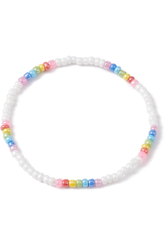 20Pcs Glass Seed Beaded Stretch Bracelets Colorful Bracelets Ornament Jewelry Making Bracelets for Women Birthday Festival Elegant Gifts Personalized Jewelry Inner Diameter: 2-1/4 inch(5.55cm)
