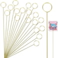 thumbnail image 1 of 20Pcs Gold Floral Card Holder Clip,Metal Floral Place Card Holder, 12 Inch Round Flower Picks for Wedding, Metal Wire Floral Place Card Holder, 1 of 8