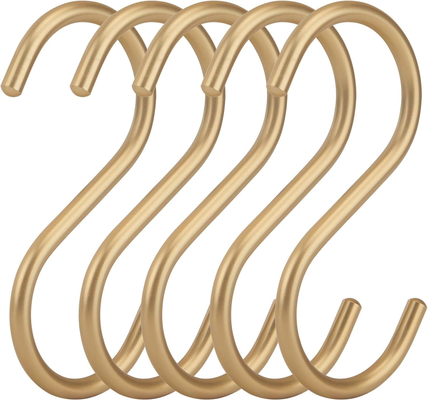 20Pcs Gold S Hooks 4.3 Inch - Heavy Duty Aluminum Alloy Hanger Hooks For Kitchen, Bathroom & Storage