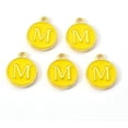 thumbnail image 1 of 20Pcs Golden Plated Alloy Enamel Charms Pendant Charm with Letter Gold Metal Charms Pendant for Necklace Bracelet Jewelry Making Letter.M 14x12x2mm Hole: 1.5mm, 1 of 2
