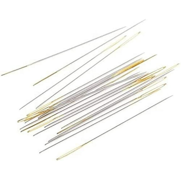 20Pcs Golden Tail Embroidery Fabric Cross Stitch Needles Hand Sewing Craft Tools Size 28