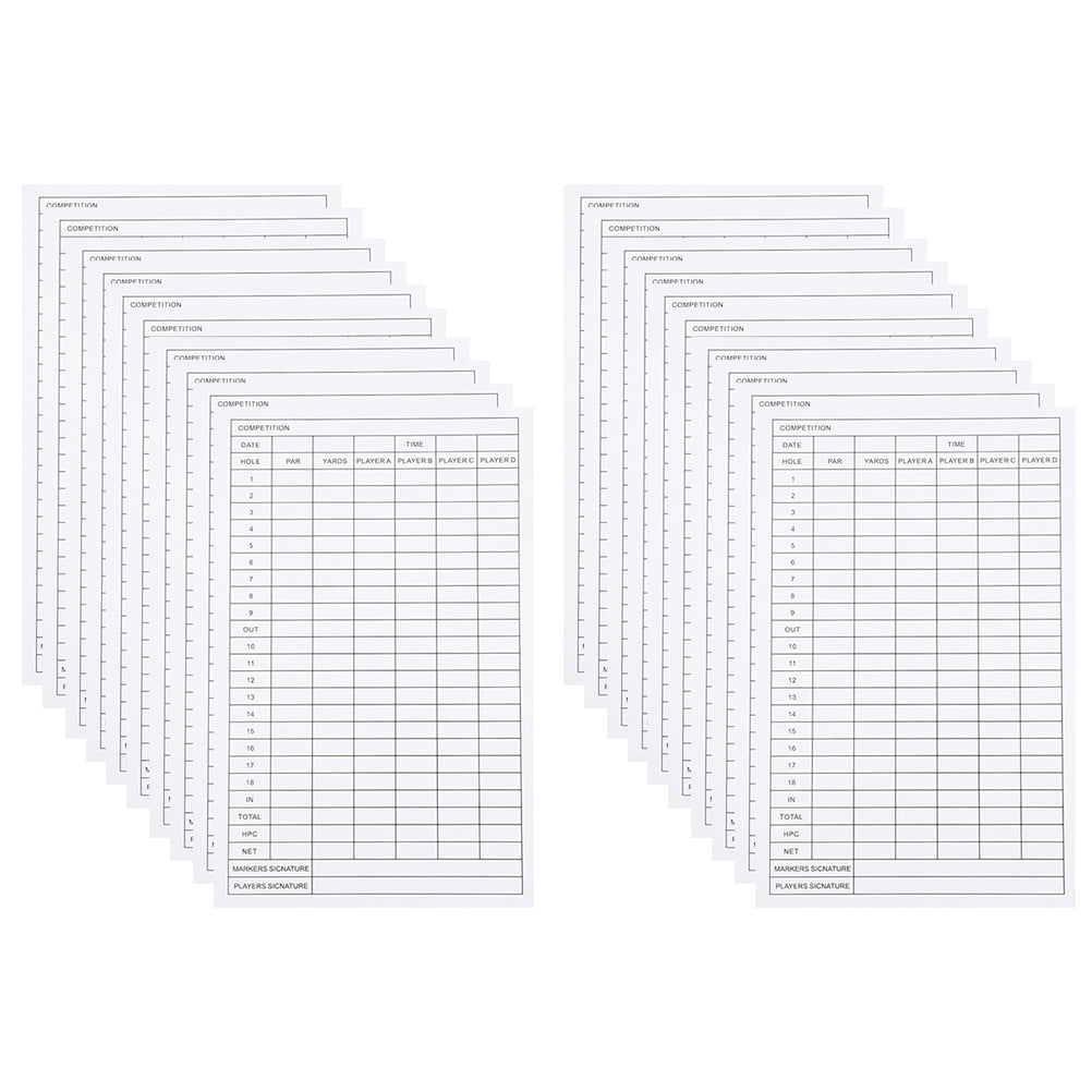 20Pcs Golfs Score Sheets Golfs Scorecards Coated Paper Score Cards ...