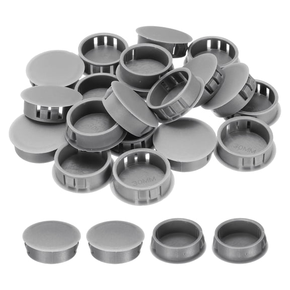 20Pcs Gray Hole Plugs, 30mm / 1.18" Plastic Snap in Locking Screw Hole Cover Flush Mount Panel Plugs for Chair / Table / Furniture Cabinet