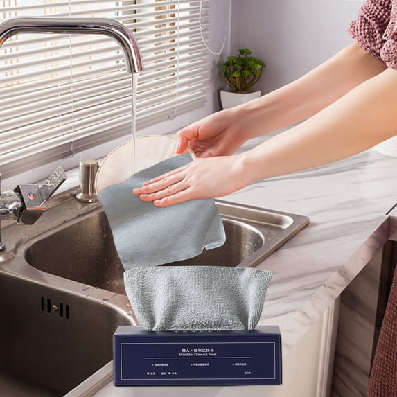 20Pcs Gray Microfiber Kitchen Cleaning Cloths,Household Disposable Dishwashing Towels,Reusable Quicks Dry Lightweight Scrubbing Towels,Practical and Convenient,for Kitchen Bathroom Coffee