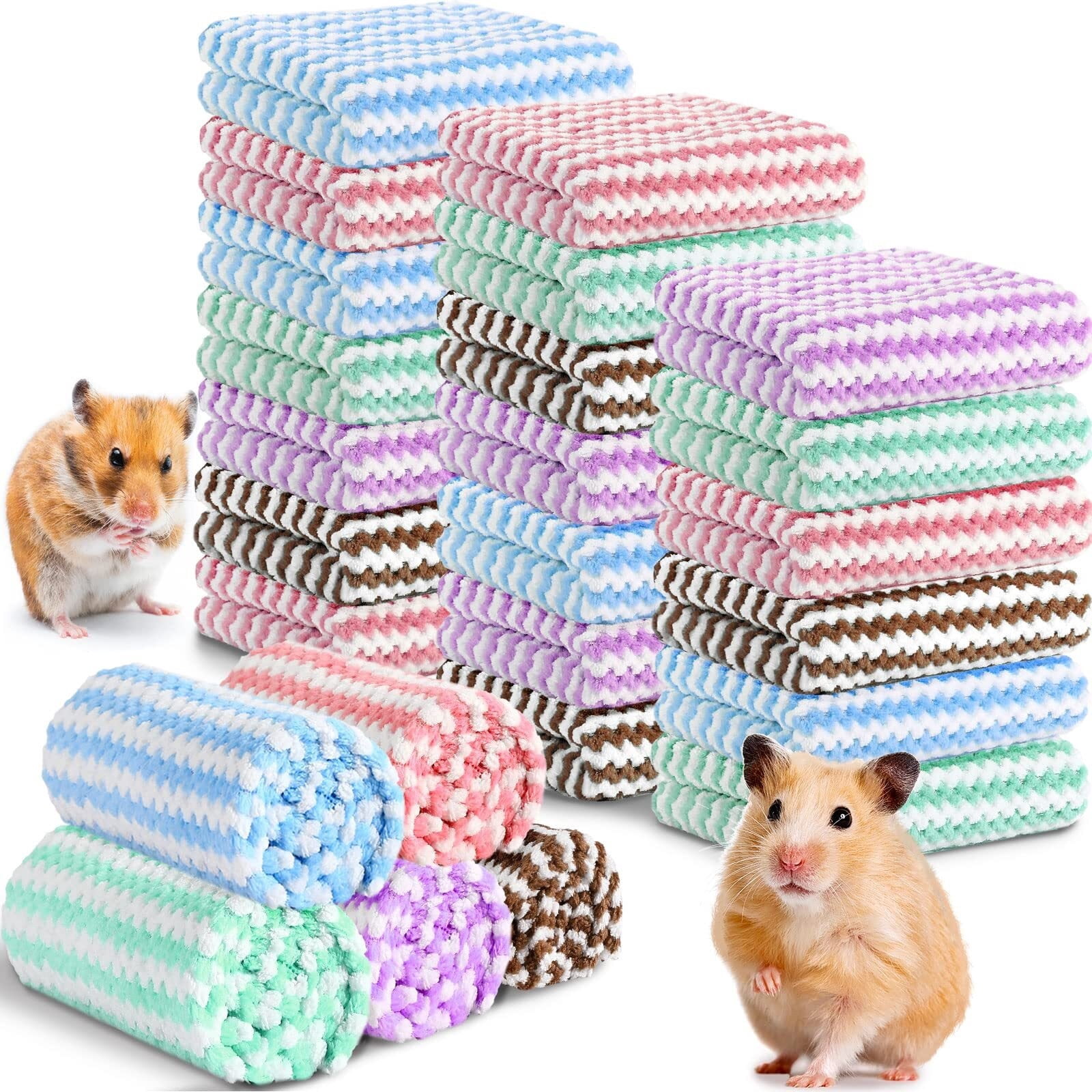 20Pcs Guinea Pig Fleece Bedding Blankets Bulk Washable Small Animal ...
