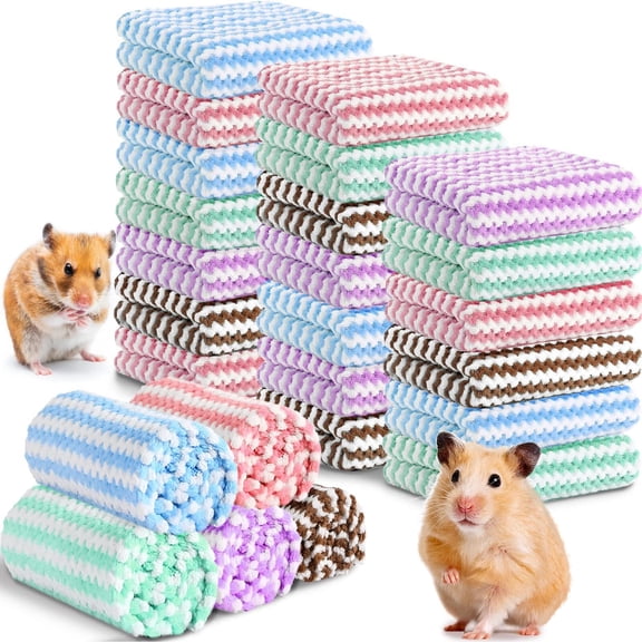 20Pcs Guinea Pig Fleece Bedding Blankets Bulk Washable Small Animal Fleece Cage Liners Pet Wash Cloth Sleeping Mat Cover for Hamster Chinchilla Rabbit Hedgehog(Multicolor, 12 x 12 Inch)