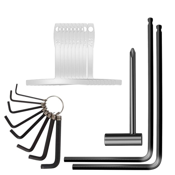 20Pcs Guitar Allen Wrench Trusses Rod Wrench Set Fretboard Gauges Repair Wrench for Neck Bridge Nut Screw Adjustment