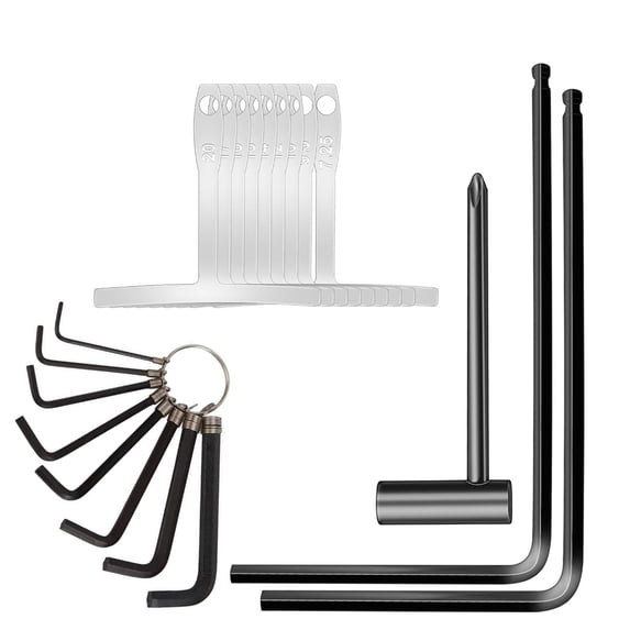 20Pcs Guitar Trusses Rod Wrench Set Hexagons Key 4&5mm Ball End Trusses Rod Wrench Fretboard Radius Gauges Guitar Repair Tool