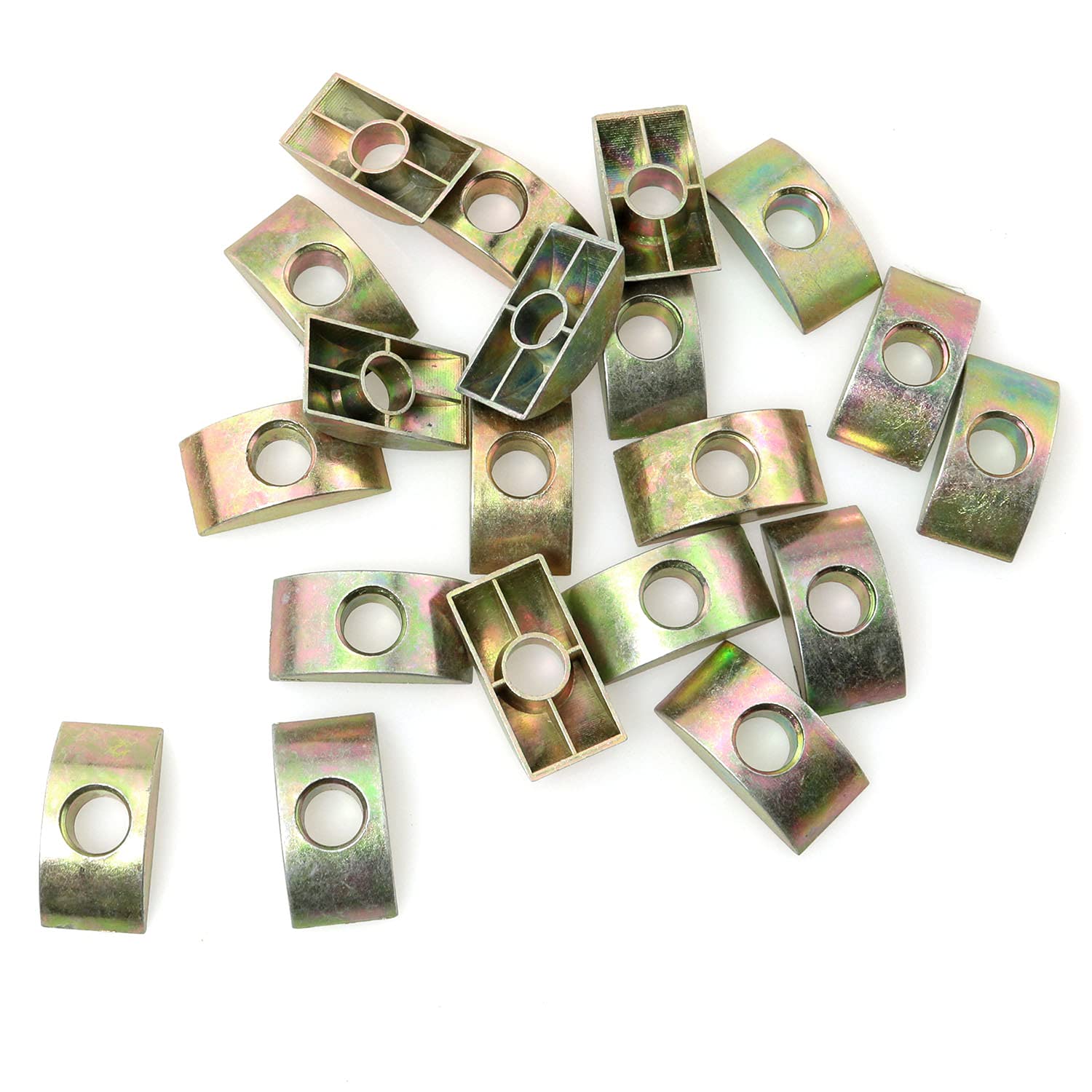 20Pcs Half Moon Nuts Spacer Washer 8mm Hole Dia Bronze Tone Furniture