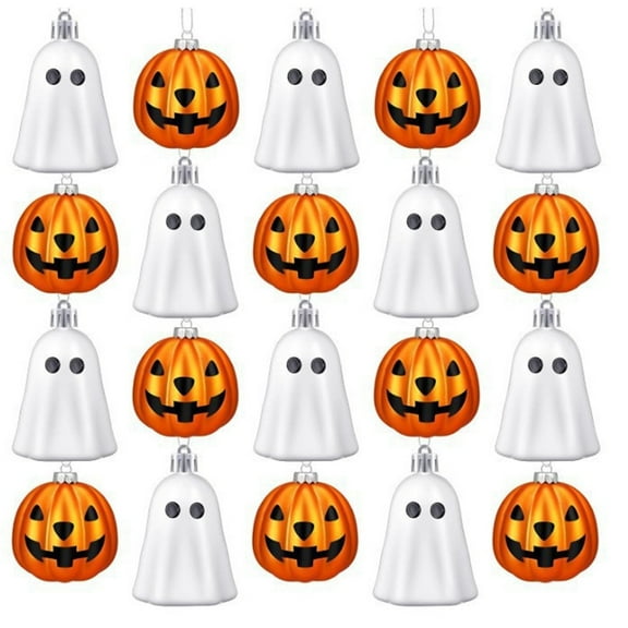 20Pcs Halloween Hanging Ornaments Ghost and Pumpkin Hanging Decorationfor Indoor, Window Spooky Party Haunted House Decor