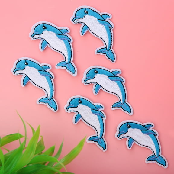 20Pcs HandMade Dolphins Pattern Sewing Embroidery Cloth Patches Clothes Accessories