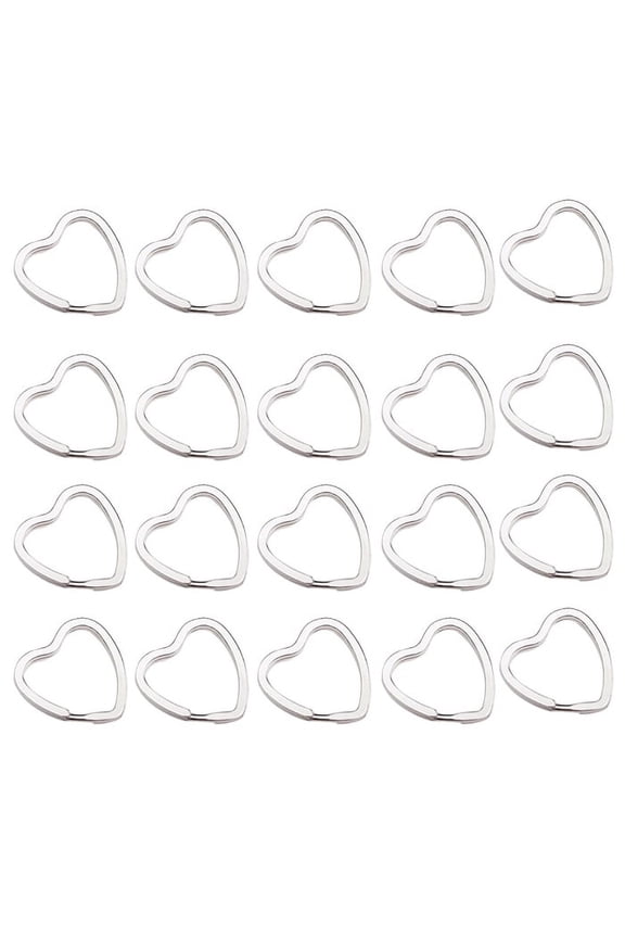 20Pcs Heart-Shaped Split Rings Key
