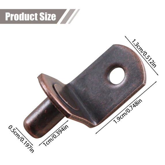 20Pcs Heavy Duty Shelf Brackets Support for Cabinet Bookcase Wall Mount, 0.5Cm (Black)