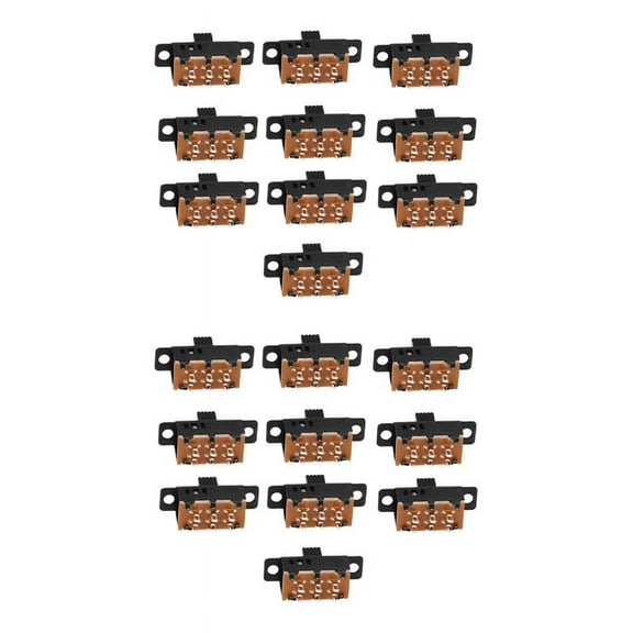 20Pcs High Knob 6 Pin 3 Position DPDT Panel Slide Switch 0.5A 50V DC