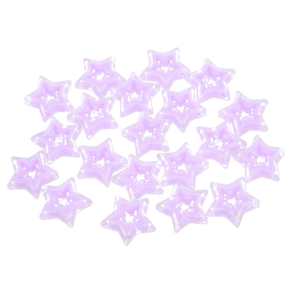 20Pcs Hollow Star Shaped Beads, 22x6mm Acrylic Mini Hollow Twinkle Little Star Bulk Beads for Bracelet Earring Necklace Craft Making (Purple)