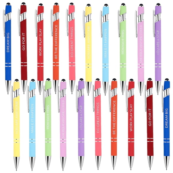 20Pcs Inspirational Pens Metal Motivational Ballpoint Pens Smooth Writing Encouraging Ballpoint Pens Comfortable Grip Uplifting Ballpoint Pens Suitable for Students