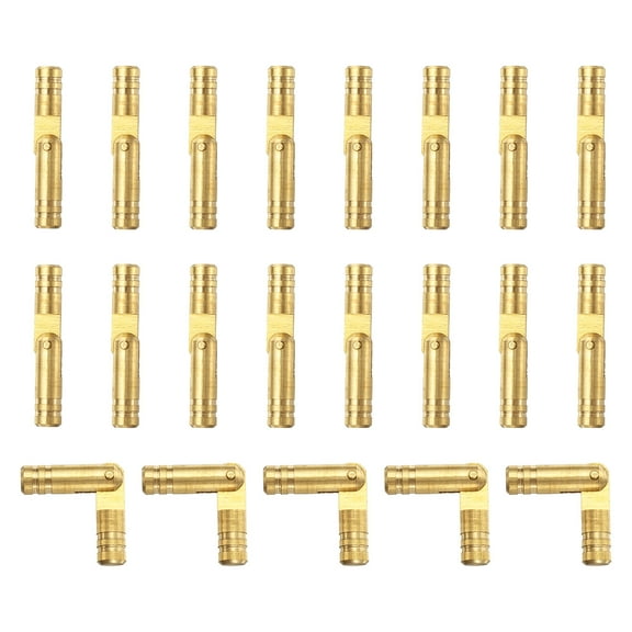 20Pcs Invisible Barrel Hinges, 5x30mm Brass Concealed Hinge for Jewelry Box, Music Boxes, Gold