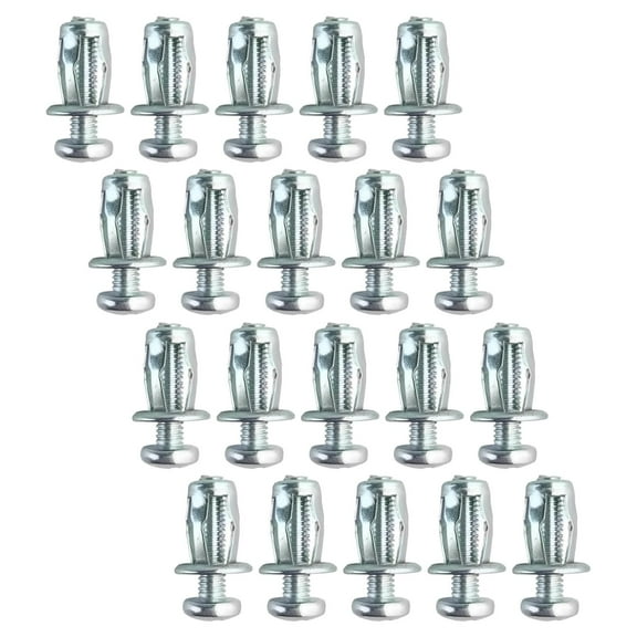 20Pcs Jack Nuts Blinds Nut Screw Petal for Curtain Installation Wall Cabinets 4x25mm