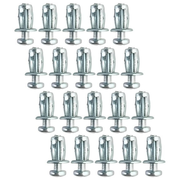 20Pcs Jack Nuts Blinds Nut Screw Petal for Curtain Installation Wall Cabinets 6x25mm