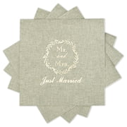 MyMealivos Wedding Napkins Disposable 20Pcs, Gold Foil Mr and Mrs Paper Cocktail Napkins for Wedding Dinner Party