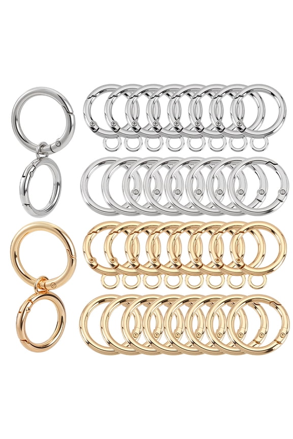 20Pcs Key Chain Metal Swivel Clasps Snap-On Keychain Ring Round Carabiner Keychain Clip