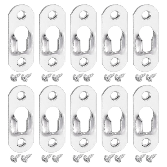 20Pcs Keyhole Picture Frame Hangers, 37x14mm Metal Keyhole Hanger, Silver