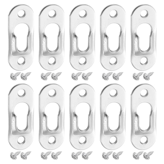 20Pcs Keyhole Picture Frame Hangers, 42x16mm Metal Keyhole Hanger, Silver