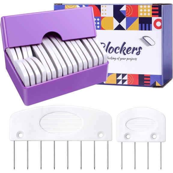 20Pcs Knit Blockers & Pins Kit, Blocking Combs for Knitting, Crochet, Lace or Needlework Projects Tool Device