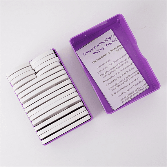 20Pcs Knit Blockers Set Stainless Steel Knitting Blocking Combs and Pin with 2 Sizes for DIY Knit Crocheting Supplies