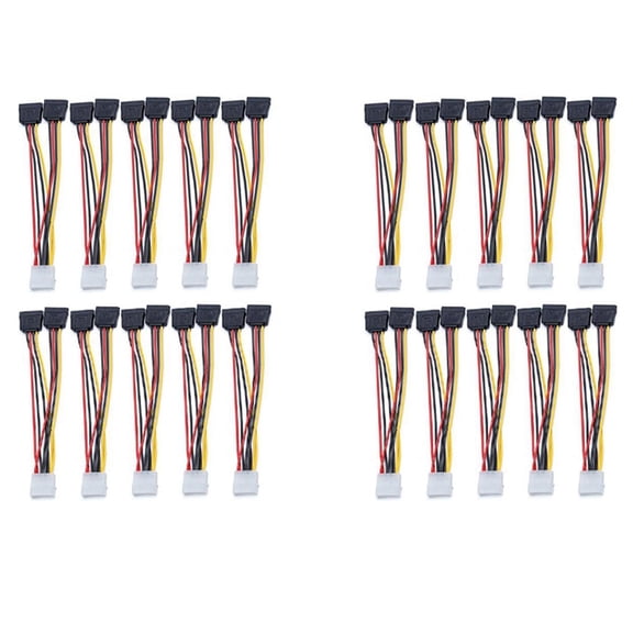 20Pcs Laptop Adapter 4Pin IDE Molex to 2 Serial Y Splitter Hard Drive Power Supply Cable Computer Cable