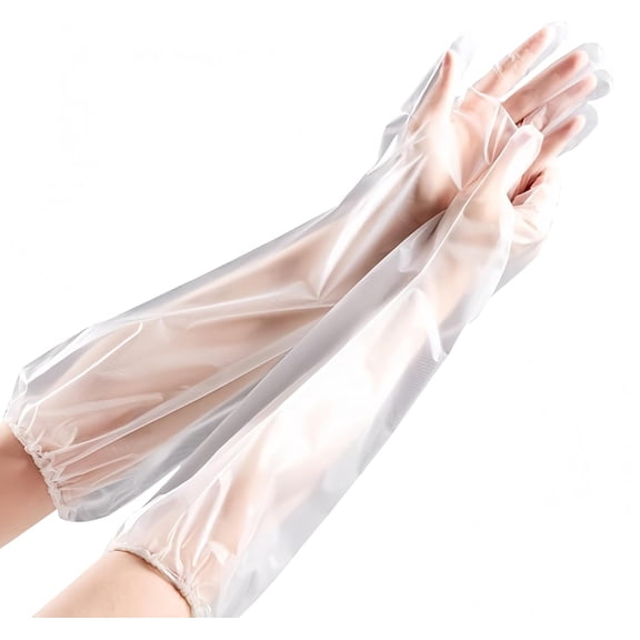 20Pcs Large Extra Long Disposable Cleaning Gloves, 23.6Inch Waterproof Sleeve