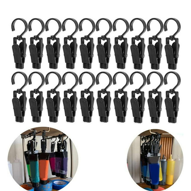 20Pcs Laundry Hooks Clip Strong Swivel Hanging Curtain Clips Clothes Pins Beach Towel Clips For