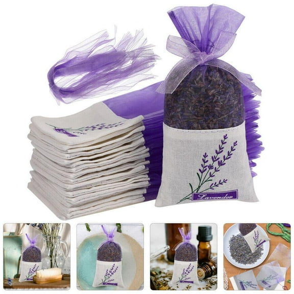 20Pcs Lavender Bags Sachet Empty Bags Drawstring Gauze Cotton for Lavender, Spice and Herbs, for Drawers Fragrance Sachet