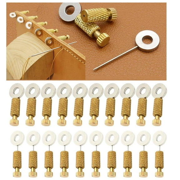 20Pcs  Leather Positioning Needles, Leather Suture Positioning Needle Leather Locking Pins Leathercraft Located Needles,Golden
