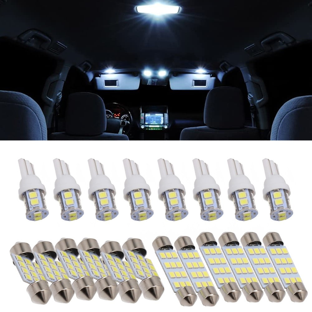 20Pcs Led Interior Lights Bulbs Kit Car Trunk Dome License Plate Lamps 6500K
