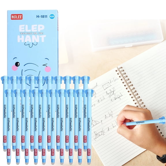 20Pcs Legami Cute Animal Themed Erasable Gel Pens, 0.7mm Fine Tip Thermosensitive Friction Ink Refillable Pens, Soft Touch Cartoon Penguin Panda Giraffe Lion Hippo Stationery Gift for Students Office