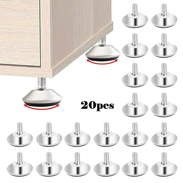 20Pcs Levelling Feet M8 Screws in Height Adjustable Furniture Table