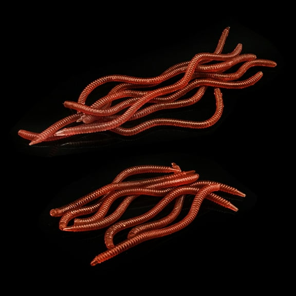 20Pcs Lifelike Earthworm Bait Worms Artificial Fishing Lure 8Cm 10Cm Soft Baits Silicone Shrimp Flavor Additive Baits Tackle Hot 8Cm Fangkenuo