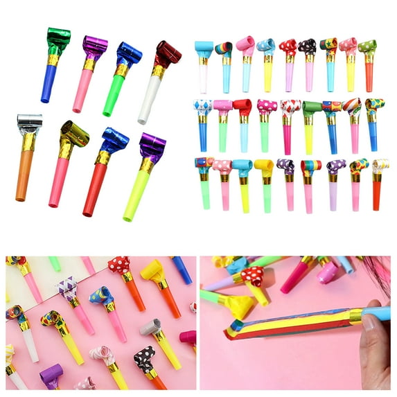 20Pcs Little Dragon Whistle Party Blower Blowouts Noise Makers Funny Blow Horns Colorful Birthday Whistles Favors