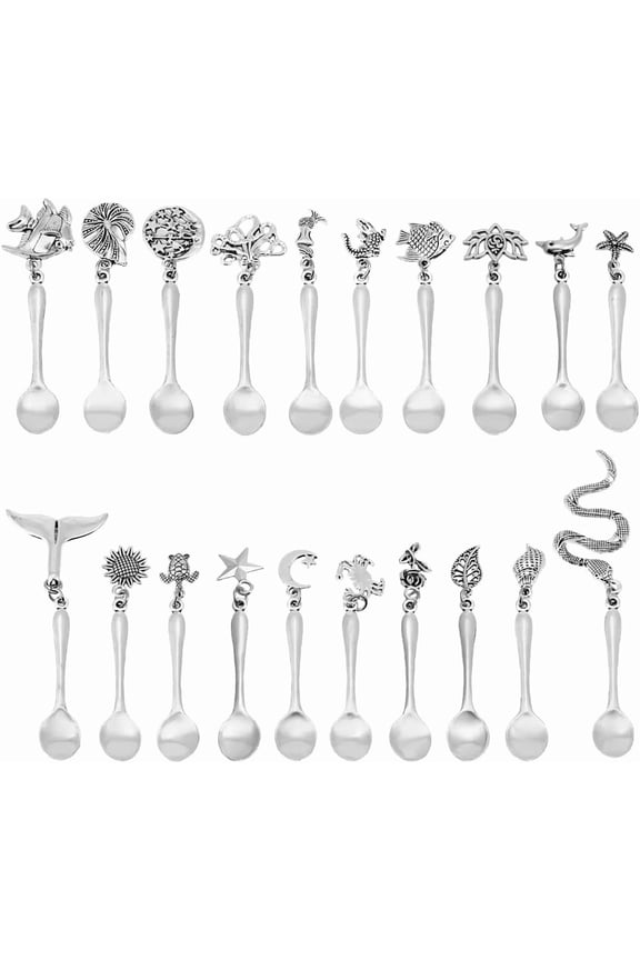 20Pcs Little Witchy Charm Spoon Kitchen Small Spoon Micro Scoops Crafting Accessories for DIY Craft Scented Candle Making Small Gravel Pigmented Cosmetics Glitter and Seasoning