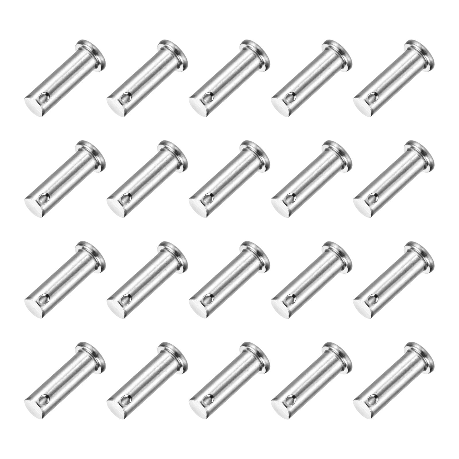 20Pcs M10 x 30mm Single Hole Clevis Pins, 304 Stainless Steel Flat Head Pin