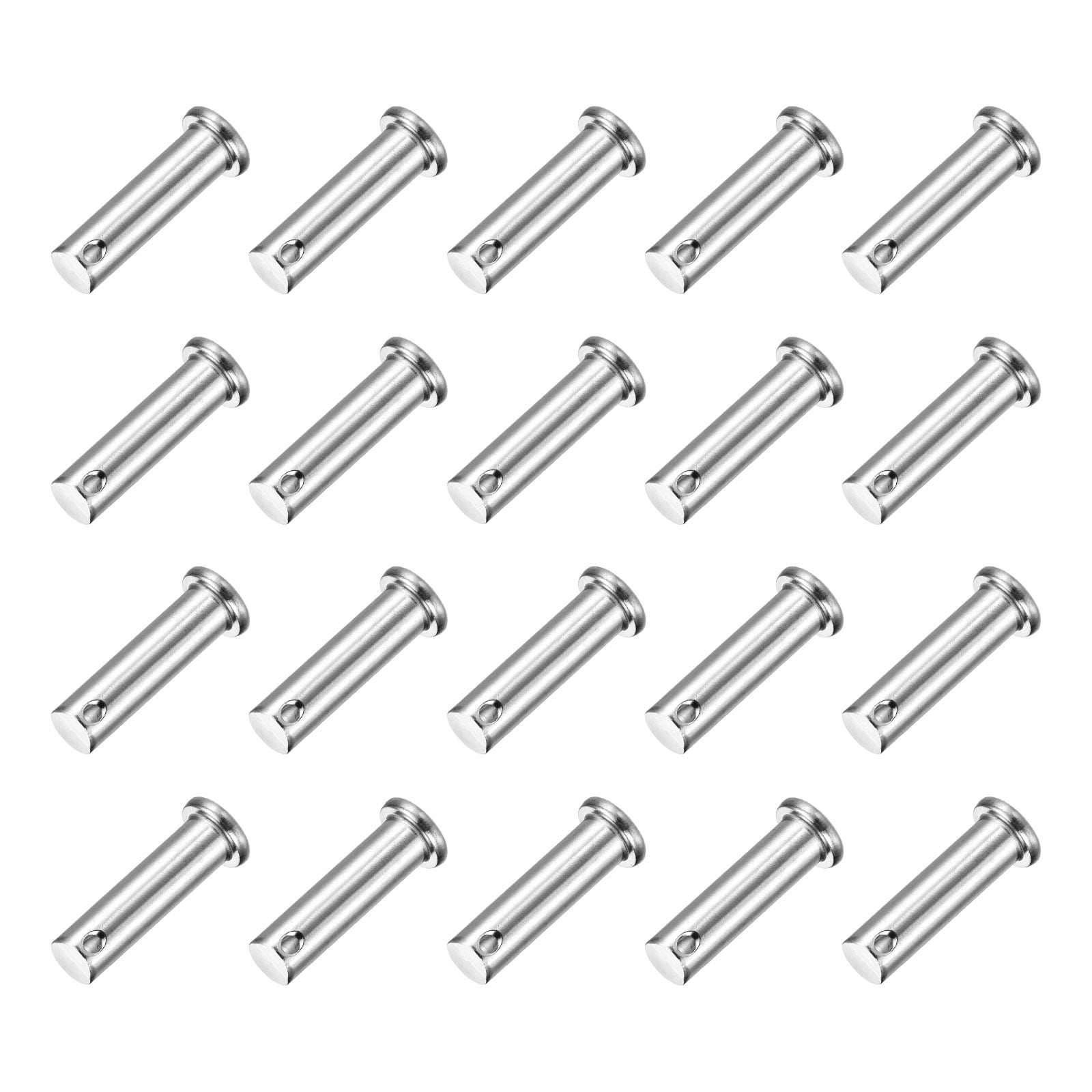 20Pcs M10 x 35mm Single Hole Clevis Pins, 304 Stainless Steel Flat Head Pin