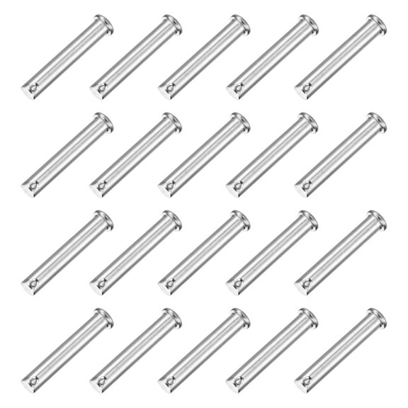 20Pcs M10 x 60mm Single Hole Clevis Pins, 304 Stainless Steel Flat Head Pin