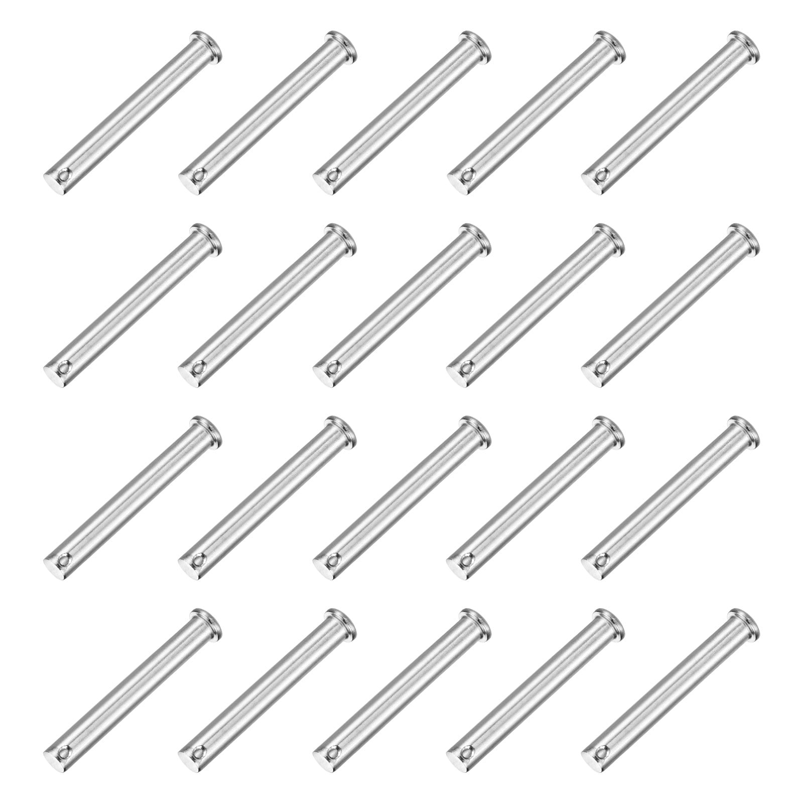 20Pcs M10 x 75mm Single Hole Clevis Pins, 304 Stainless Steel Flat Head Pin