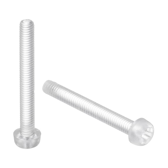 20Pcs M3x25mm Threaded Nylon Phillips Cross Pan Head Machine Screws Bolts Clear