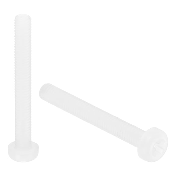 20Pcs M3x25mm Threaded Nylon Phillips Cross Pan Head Machine Screws White