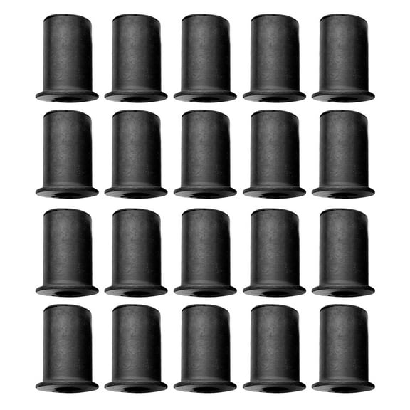 CIMAXIC 20Pcs Black Rubber Well Nuts for Motorcycle Windscreen with Vibration Dampening Brass Core Design